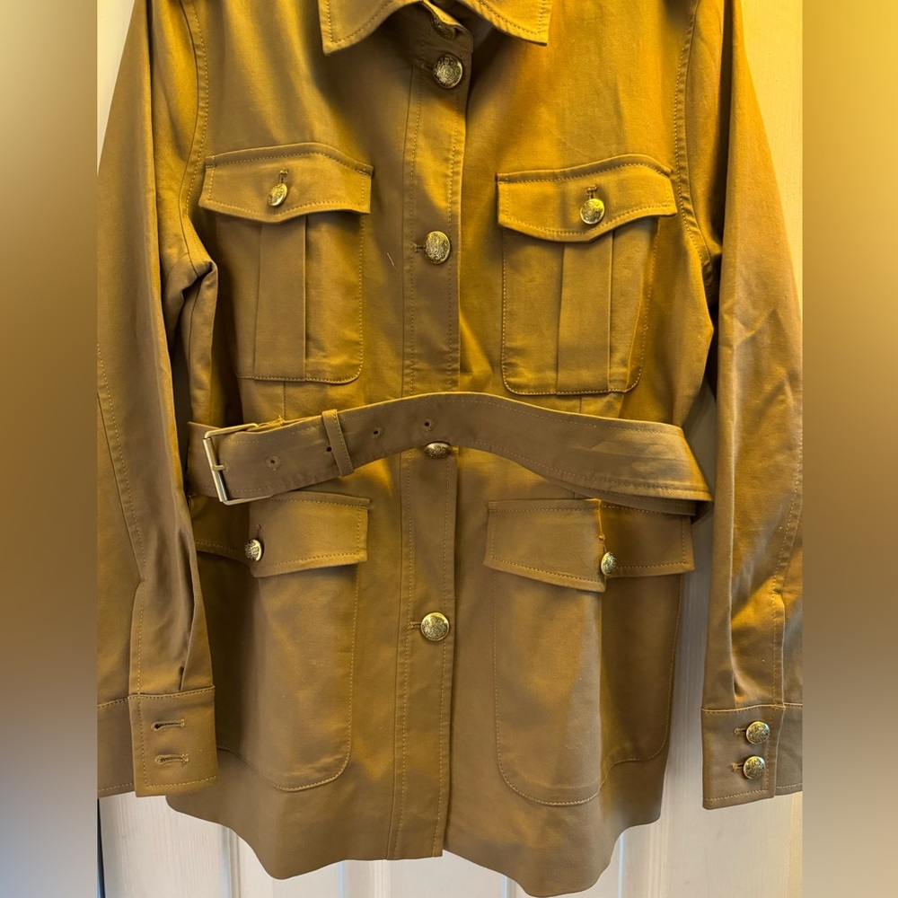 Women's Tan Belted Jacket - Picture 6 of 13